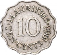 купить Маврикий 10 центов (cents) 1966