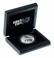 Купить 3 рубля 2014 СПМД Proof "XXII Зимняя Олимпиада в Сочи - Лыжное двоеборье", в футляре
