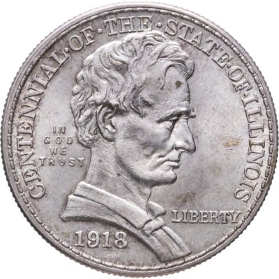 купить США 50 центов (1/2 доллара, half dollar) 1918 "100 лет штату Иллинойс"