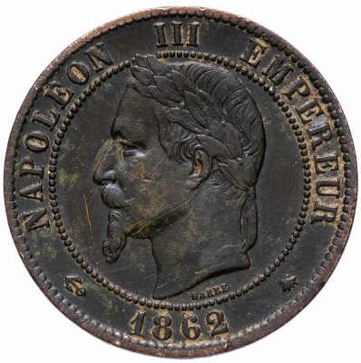 купить Франция 10 сантимов 1862