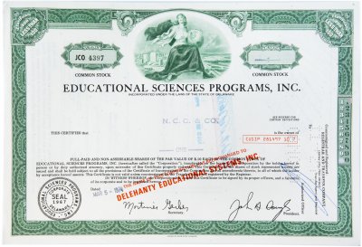 купить Акция США EDUCATIONAL SCIENCES PROGRAMS, INC 1974