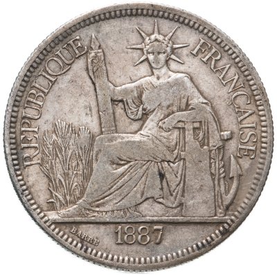 купить Французский Индокитай 1 пиастр (piastre) 1887