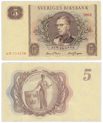 купить Швеция 5 крон 1963 (Pick 50b)