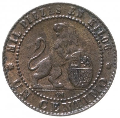 купить Испания 1 сентимо (sentimo) 1870