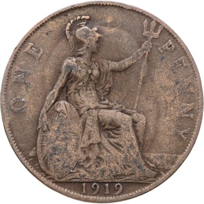 купить Великобритания 1 пенни (penny) 1919 Без отметки монетного двора