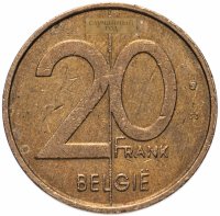 Купить Бельгия 20 франков 1994-2001, случайная дата
