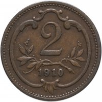 Купить Австрия 2 геллера (heller) 1910