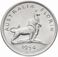 купить Австралия 1 флорин 1954 "Визит королевы Елизаветы II в Австралию"