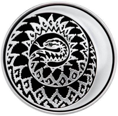 купить 3 рубля 2013 ММД Proof "Змея с глазом в виде кристаллической вставки. Лунный календарь"
