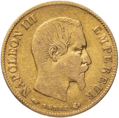 купить Франция 10 франков (francs) 1859 знак монетного двора: "A" - Париж