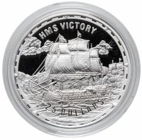 Купить Соломоновы острова 25 долларов (dollars) 2005 Proof "Легендарные боевые корабли: HMS Victory"