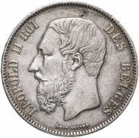 купить Бельгия 5 франков (francs) 1870