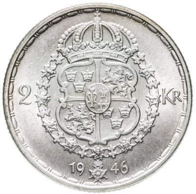 купить Швеция 2 кроны (kronor) 1946