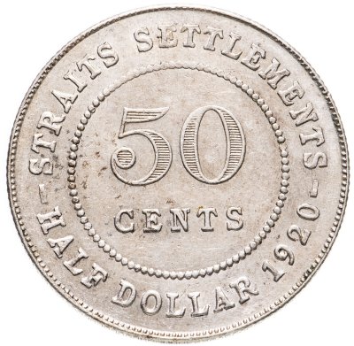купить Стрейтс Сетлментс 50 центов (cents) 1920