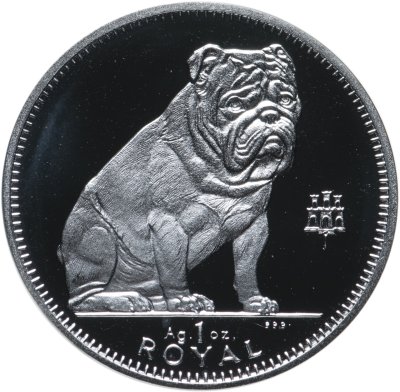 купить Гибралтар 1 роял 1996 Proof "Английский бульдог"