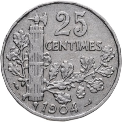 купить Франция 25 сантимов (centimes) 1904