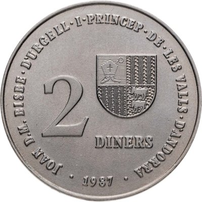 купить Андорра 2 динера (diners) 1987 "XXV летние Олимпийские Игры и XVI зимние Олимпийские игры"