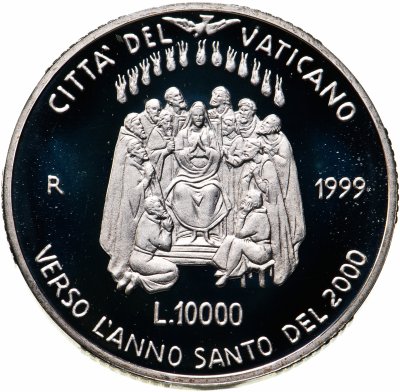 купить Ватикан 10000 лир 1999 "Святой Год 2000 - День Святой Троицы"
