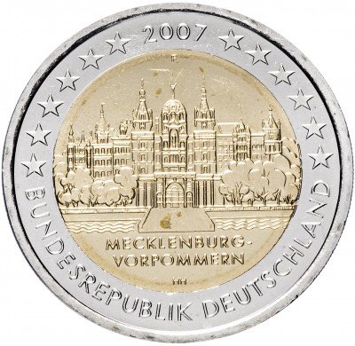 купить Германия 2 евро 2007 F "Федеральные земли Германии: Мекленбург - Передняя Померания"