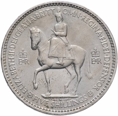 купить Великобритания 5 шиллингов (shillings) 1953 "Коронация Королевы Елизаветы II"