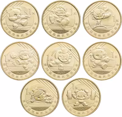 купить Китай набор монет 1 юань (yuan) 2008 "XXIX летние Олимпийские игры, Пекин 2008 - Талисманы олимпиады" (8 штук)