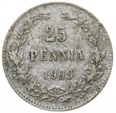 купить 25 пенни 1909 L, монета для Финляндии
