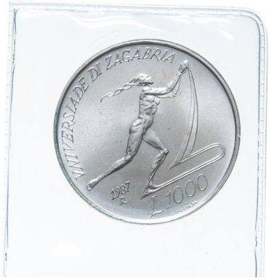 купить Сан-Марино 1000 лир (lire) 1987 "Летняя Универсиада 1987, Загреб" в запайке
