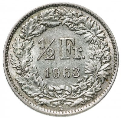 купить Швейцария 1/2 франка (franc) 1963