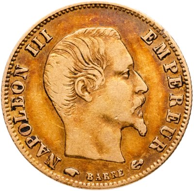 купить Франция 5 франков (francs) 1860, знак монетного двора: "A" - Париж