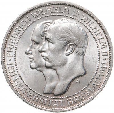 купить Германия 3 марки 1911 Бреславский университет