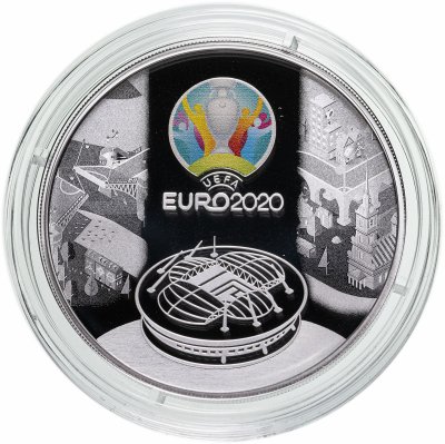 купить 3 рубля 2021 Proof "УЕФА Чемпионат Европы по футболу 2020 (кубок UEFA EURO-2020)"