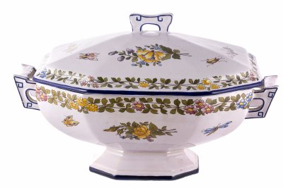 купить Супница с цветочным декором, фаянс, деколь, Западная Европа, 1970-1990 гг.