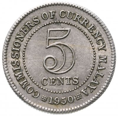 купить Малайя 5 центов (cents) 1950