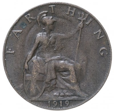 купить Великобритания 1 фартинг (farthing) 1919