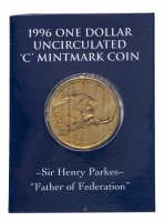 Купить Австралия 1 доллар 1996 "Генри Паркс" UNC в буклете