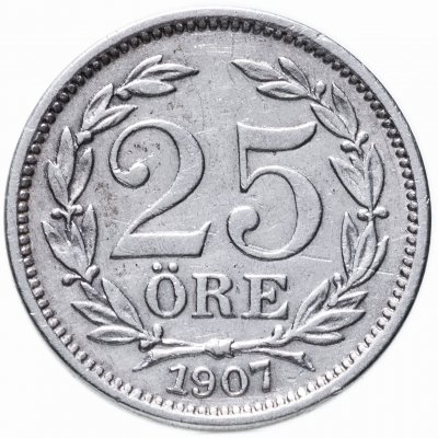 купить Швеция 25 эре (ore) 1907