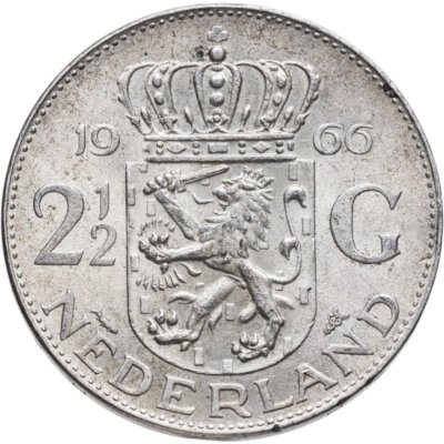 купить Нидерланды 2 1/2 гульдена (gulden) 1966