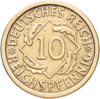 купить Германия 10 рейхспфеннигов (reichspfennig) 1925 A знак монетного двора "A" — Берлин
