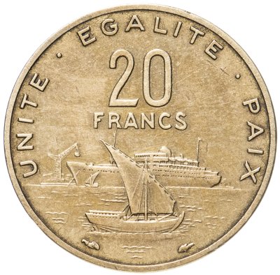 купить Джибути 20 франков (francs) 1977