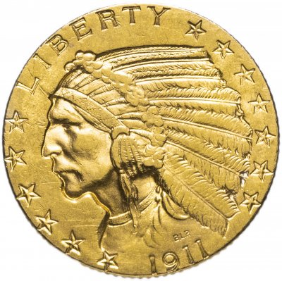 купить США 5 долларов (dollars) 1911 S Indian Head (голова индейца)