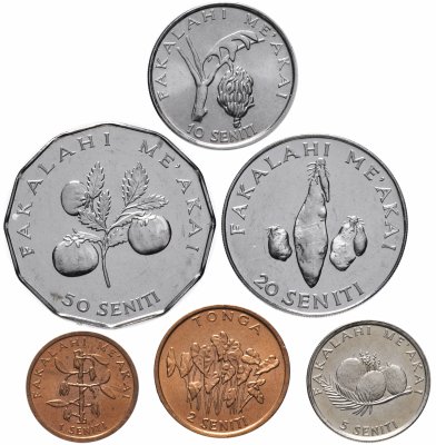 купить Тонга набор монет 1996-2002 (6 штук, AU) FAO