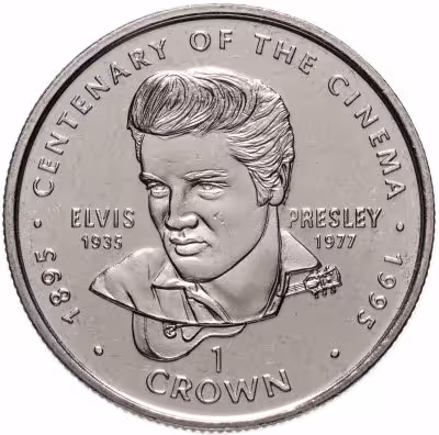 купить Гибралтар 1 крона (crown) 1996 "100 лет кино - Элвис Пресли"