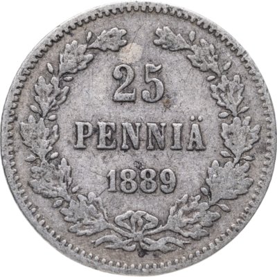 купить 25 пенни (pennia) 1889 L Российская Финляндия