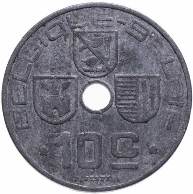 купить Бельгия 10 сантимов (centimes) 1943 Надпись - 'BELGIQUE - BELGIE'