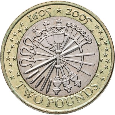 купить Великобритания 2 фунта (pounds) 2005 "400 лет "Пороховому заговору"