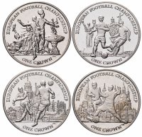 купить Остров Мэн набор 4 монеты 1 крона (crown) 2012 Чемпионат Европы по футболу 2012