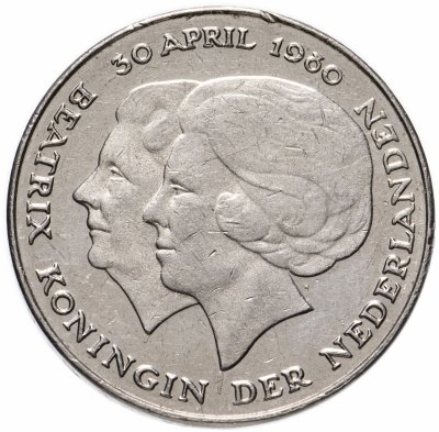 купить Нидерланды 2 1/2 гульдена (gulden) 1980 "Коронация королевы Беатрикс"