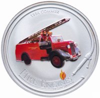Купить Острова Кука 1 доллар 2006 "Пожарные машины мира: Commer 1934" в футляре