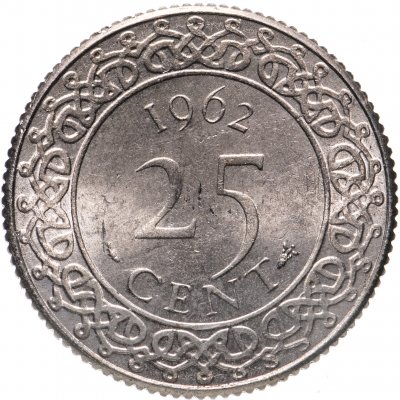 купить Суринам 25 центов (cent) 1962