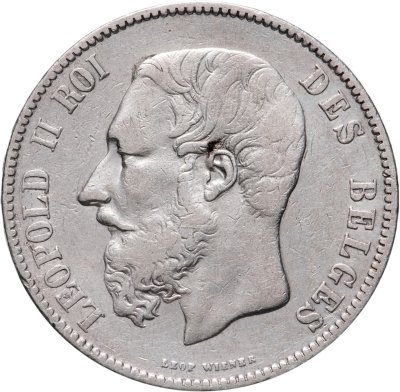 купить Бельгия 5 франков (francs) 1875